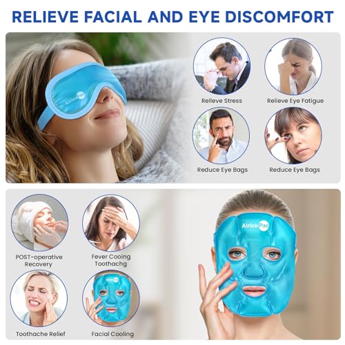 AiricePac Cooling Gel Eye Mask & Face Ice Pack for Puffy Eyes