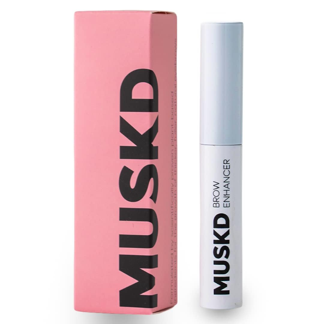 MUSKD Eyebrow Growth Serum - Best Eyebrow Serum for Women to Grow Brows Fast & Thicker - Hair Growth Enhancer - Natural, Vegan & Cruelty Free for Fuller, Nourished Look (3ML)