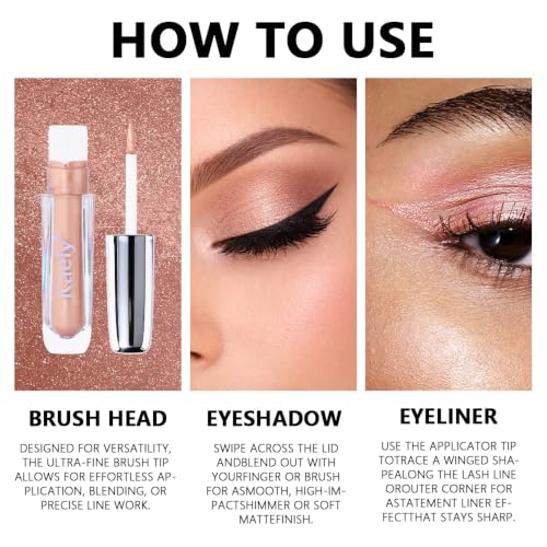 IATMOMOD 02# Champagne Gold Shimmer Liquid Eyeshadow 1 Count — Long Lasting & Buildable