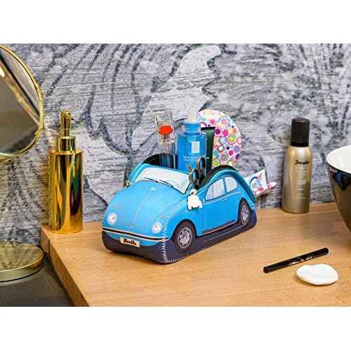 BRISA VW Collection - Volkswagen Neoprene Universal Bag for Makeup, Travel, Cosmetics in Beetle Bug Design