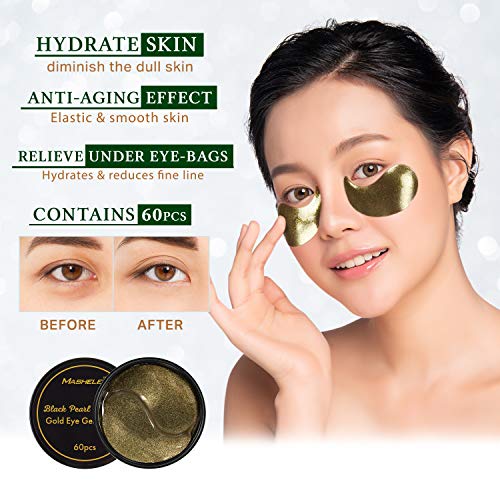 MASHELE Korean Under Eye Patches Aloe Vera Mask Anti-Aging Hyaluronic Acid Collagen Neck Forehead Laugh Line Pad Reducing Dark Circles Treatment (120pcs, aloe eye patches)