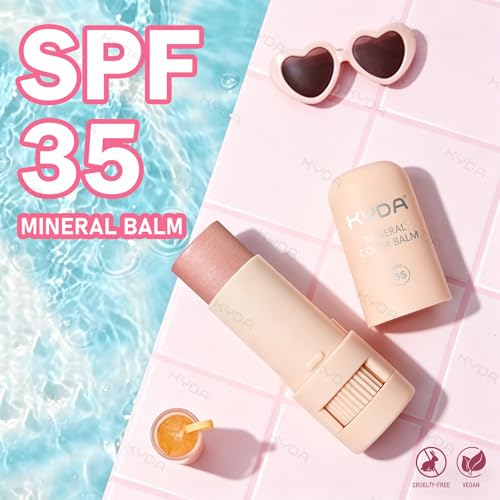 KYDA Mineral Color Balm BERRY SPF 35 Multiuse Lip & Cheek Stick, Shimmer Finish