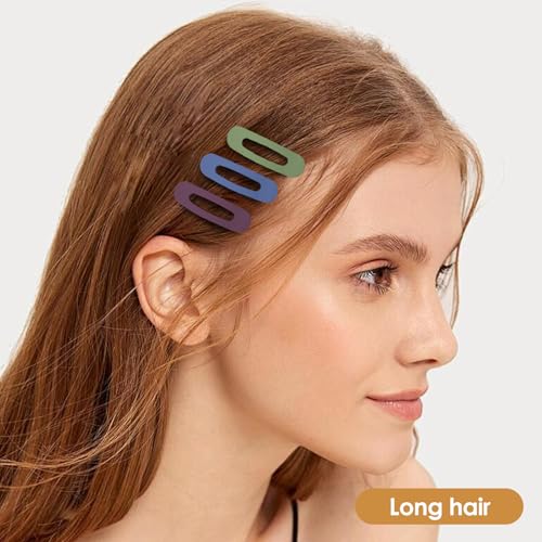 GOOWEAYY Small Flat Hair Clips for Women - 6 Pack in Army Green, Dark Purple, Blue