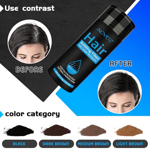 Aliver Hair Fibers for Thinning Hair - Black 27.5g