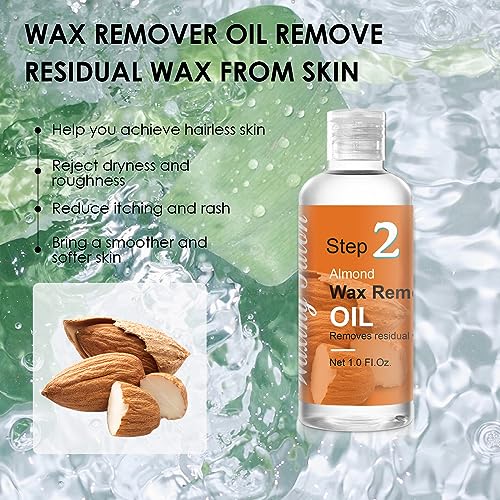Before And After Waxing Skin Care Products, Chamomile Pre Wax Cleanser Lotion, Almond Oil Moisturizing Wax Remover, Post Wax Cooling Aloe Vera Gel, 3 Bottles Hair Removal Waxing Kit for Women