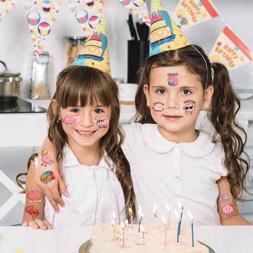 96PCS Cute Brain Temporary Tattoos Themed Birthday Party Favors Decorations Supplies Funny Human Anatomy Body Part Tattoo Stickers Gifts for Boys Girls Kids School Classroom Prizes Carnival Christmas