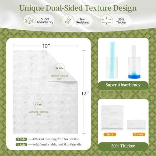 Disposable Face Towels, 10"¡¿12" Biodegradable Facial Towelettes for Sensitive Skin & Travel, Extra Soft and Thick Makeup Remover Dry Wipes - 50 Count