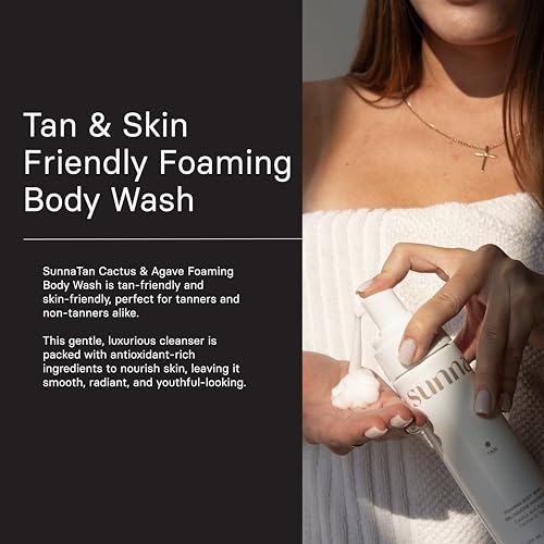 Cactus & Agave Foaming Body Wash by Sunna - Hydrating Cleanser - Packed with Antioxidants - Tan-Friendly Formula - Made in Canada - 200ml