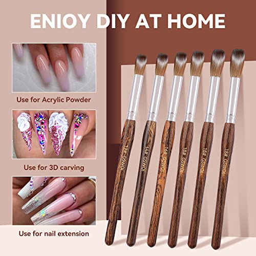 100% Kolinsky Acrylic Brush Size 22 - Wood Handle for Nail Application, Extension - Professional Manicure Salon and DIY at Home Tool (#22)