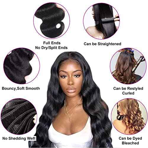 Aspumod 12A Human Hair Bundles Body Wave 3 Bundles Human Hair 16 18 20Inch Unprocessed Brazilian Virgin Hair Bundles Quick Weave Hair Extension