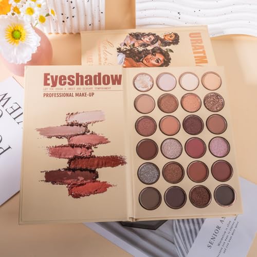 RoseFlower 24 Colors Eyeshadow Palette with Blush Highlighter Contour Makeup Kit