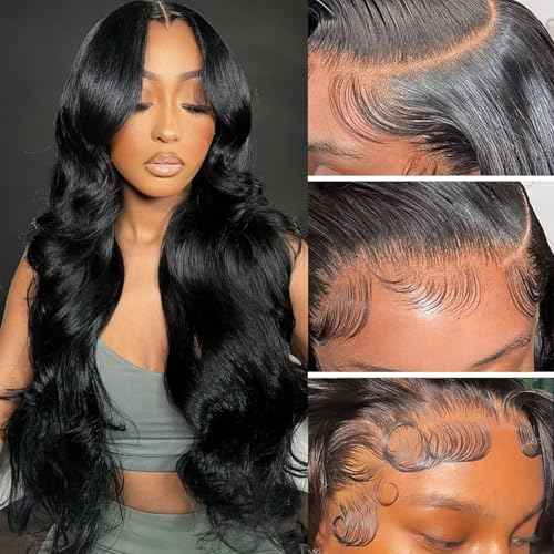 HD Lace Frontal 13x6 Transparent Ear to Ear 16 Inch Body Wave Frontal Human Hair 100% Unprocessed Virgin Lace Closure Human Hair Pre Plucked with Baby Hair 150% Density