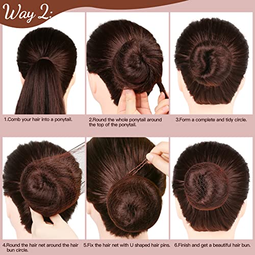 Brown Hair Net & U-Pins Set (20 Nets + 40 Pins)