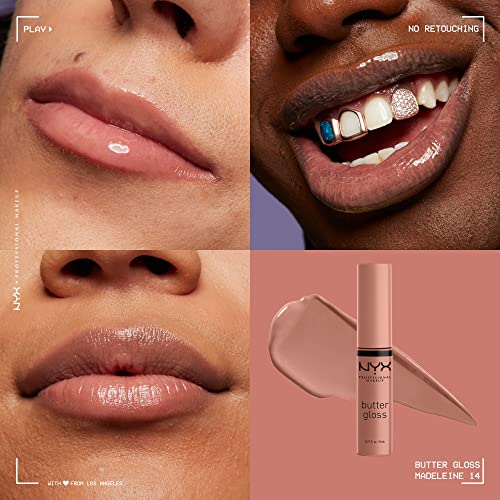 NYX PROFESSIONAL MAKEUP Butter Lip Gloss & Slim Lip Liner Pencil Bundle in Madeleine & Espresso, 1 Kit
