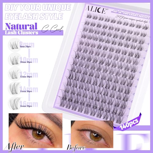 ALICE Lash Clusters Kit - Natural Wispy Extensions 140pcs