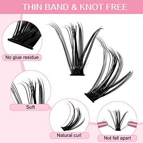 280 Pcs Individual Lashes 30D+40D Mixed Lash Clusters 14 Rows Cluster Lashes that Look Like Eyelash Extensions DIY Lash Extension Self Application At Home (30+40-C-12-18mix)