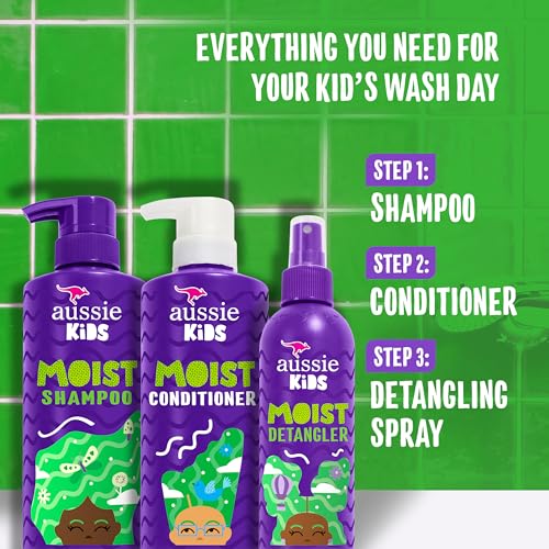 Aussie Kids Hair Care Bundle - Shampoo, Conditioner & Detangler Spray