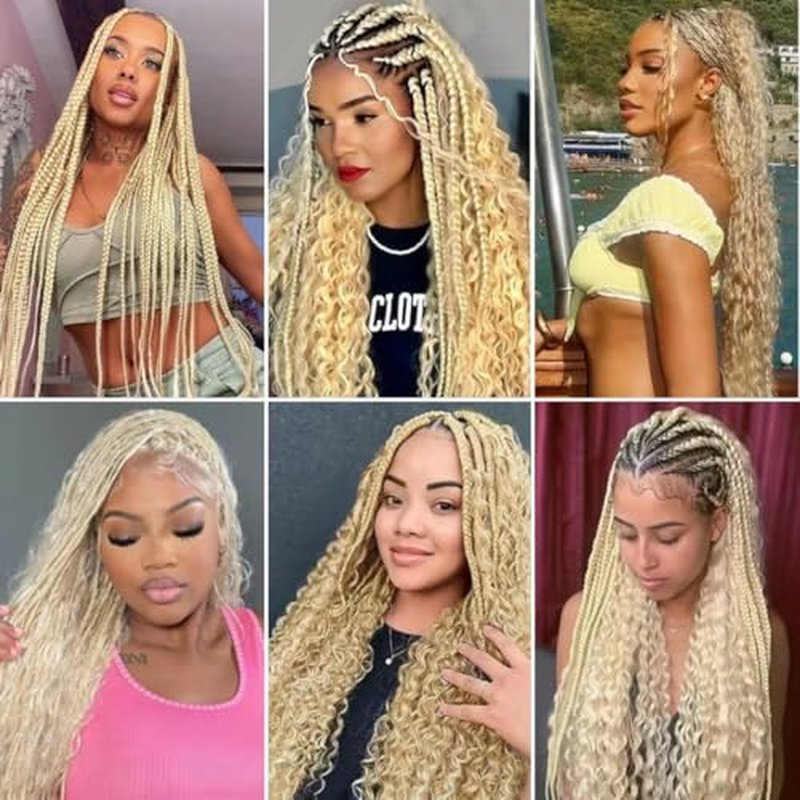 #613 Honey Blonde Deep Wave Braiding Hair 14" - 3 Bundles