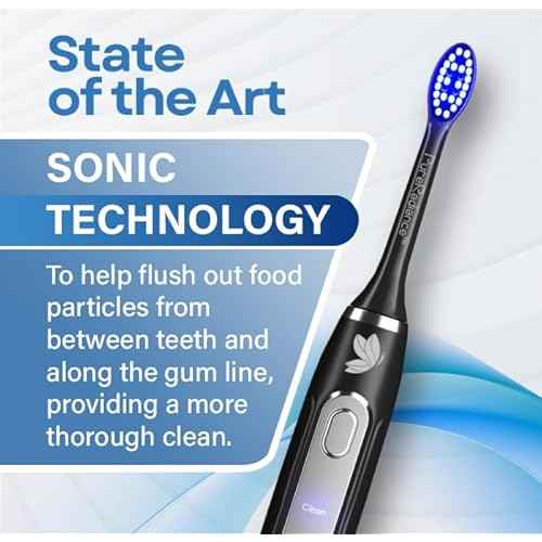 LED Whitening Electric Toothbrush ? Waterproof, Sonic Brush with 6 LED Lights for Whitening, Soft Bristles, Rechargeable, Travel Case Included ? Ideal Electric Toothbrush for Adults