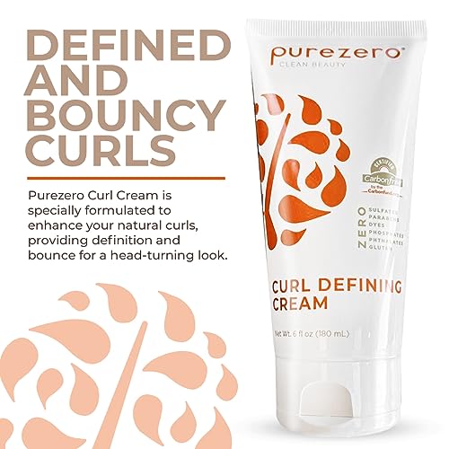 Purezero Curl Cream for Defined Hydrated Curls - 6oz, 2 Pack