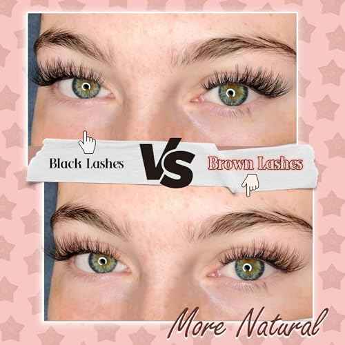Brown Lash Clusters Natural Lash Extensions Wispy Eyelash Clusters 154 Pcs C-Curly Lashes Clusters for Everyday Wear Beginner Friendly Dark Brown Cluster Eyelash Extensions by Mavphnnee