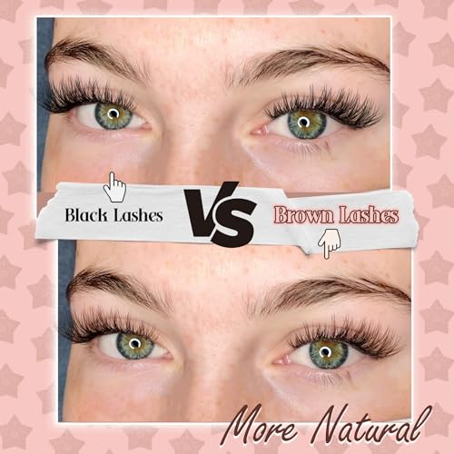 Brown Lash Clusters - 154 Pcs Natural Wispy Eyelashes C-Curl