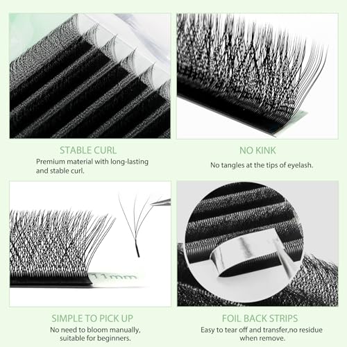 D Curl Eyelash Extensions 0.07 8-14mm Premade Fan Volume Lash