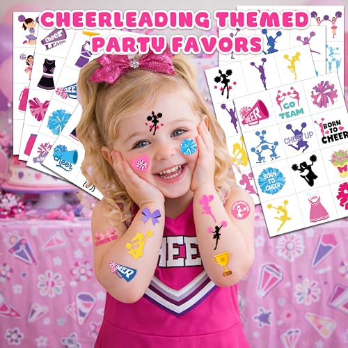 96 Cheerleading Temporary Tattoos for Kids - Pre-Cut Party Favors