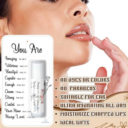 100 Pack Christian Gifts Bulk for Women Men Religious Lip Balms Bulk Church Party Favors Christmas Party Gifts Stocking Stuffers Bible Verse Study Supplies for Employee Staff Coworkers