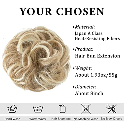 Large Messy Bun Hair Piece Wavy Curly Synthetic Chignon Ponytail