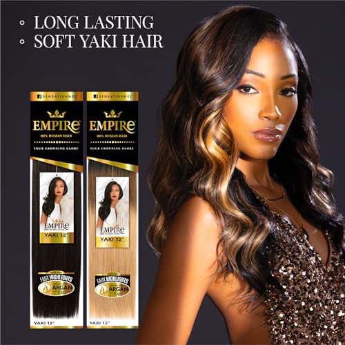 Sensationnel Empire Yaki 12" Human Hair, 1 Pack