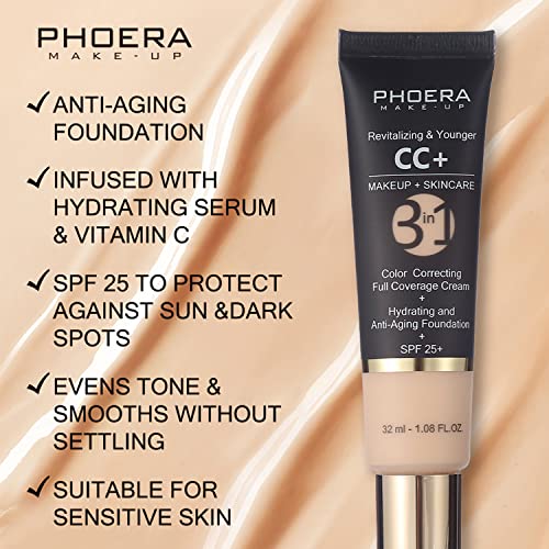 PHOERA CC+ Cream Full Coverage Foundation SPF 25 - 1.08oz