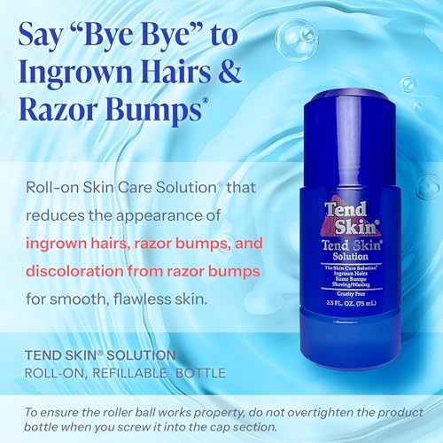 Tend Skin Refillable Roll-On Solution for Razor Bumps & Ingrown Hair 2.5 oz