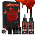 6 IN 1 Fake Blood Kit£¬Fake Blood 1.69oz X2 + Coagulated Blood 1.41oz+Spray Head+Dripping Head+Soap+Sponge¡¼Washable¡½¡¼Realistic Effect¡½¡¼Skin Friendly¡½Professional Fake Blood Makeup Kit£¬Fresh+Dark