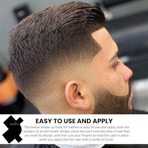 Line Me Up Barber Black Barber Enhancement Card, T Shape Hairline Shaping Tool Reusable Color Spray Edge Hair Liner Card for Precise Edge Beard Line Up Tools Cutting Guide Essentials for Men