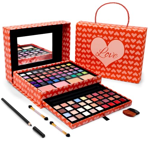 Toysical 2-Tier Makeup for Teens - Kids Makeup Kit for Girl, Real Washable Makeup for Teen Girls or Women - Non Toxic Makeup Gift Set 86 Colours Full Makeup Starter Kit for Teenagers