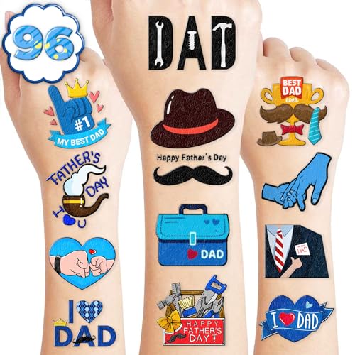 Father's Day Temporary Tattoos - 104 PCS Party Favors