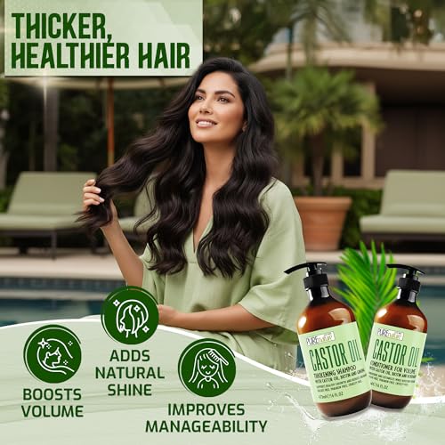 Castor Oil Shampoo & Conditioner Set - Sulfate Free, Volumizing
