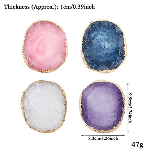 AKOAK Blue Resin Crystal Agate Nail Art Gel Palette - Manicure Display Tool