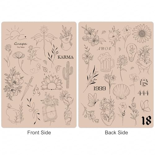 Tattoo Practice Sheets 3PCS – Fine Line Templates on Silicone Skin