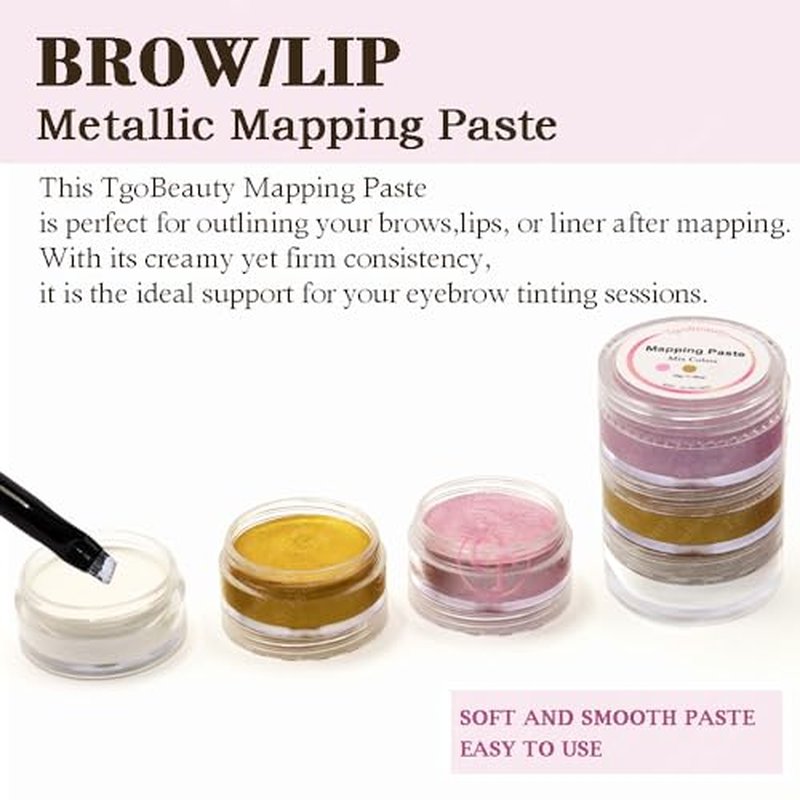 30g Metallic Brow Mapping Paste Set - White, Pink, Golden