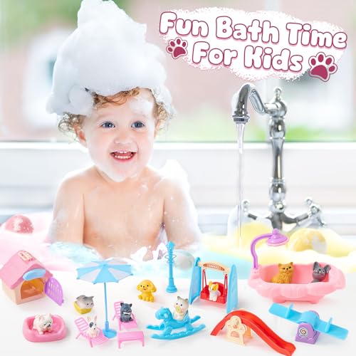 Bath Bombs for Kids with Surprise Inside for Girls Boys, 12 Pack Kids Bath Bombs with Dog & Cat Toys Pretend Playset Handmade Bubble Bath Fizzies Birthday Christmas Gift Set