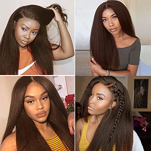 #4 Brown Yaki Straight Human Hair Bundle - 20 Inch, 50g