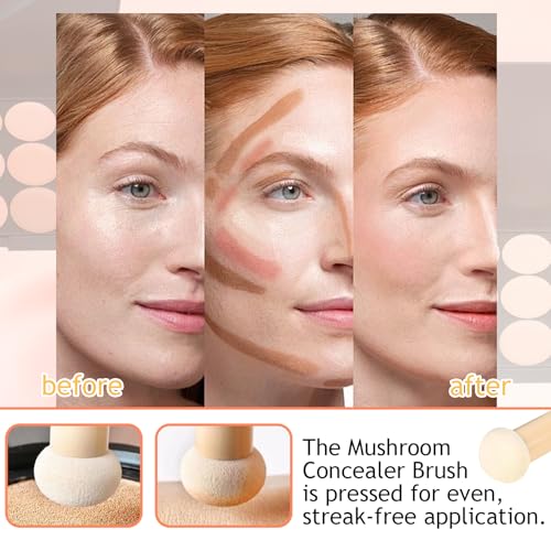 15-Color Cream Contour Palette with Makeup Sponge - Full Coverage Concealer