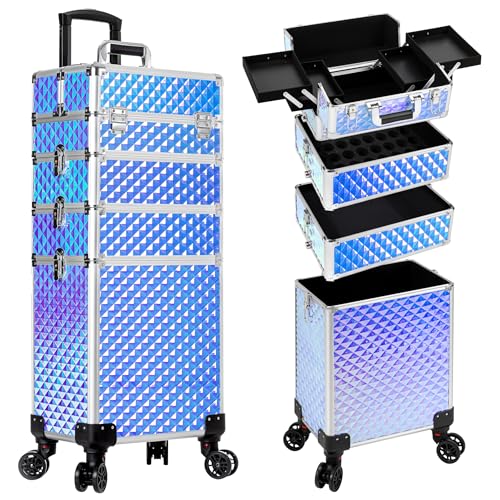 AROUS Rolling Makeup Train Case 4-in-1 with Wheels