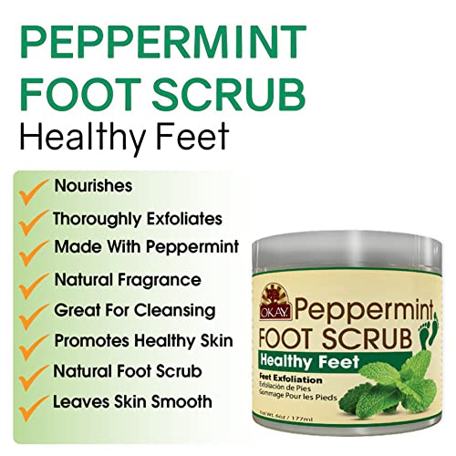 OKAY Peppermint Foot Scrub 6oz / 177ml