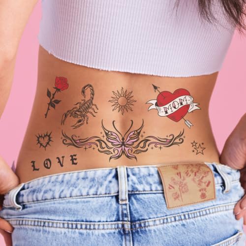 xo, Fetti Realistic Temporary Tattoos - 28 Designs, 4 Sheets