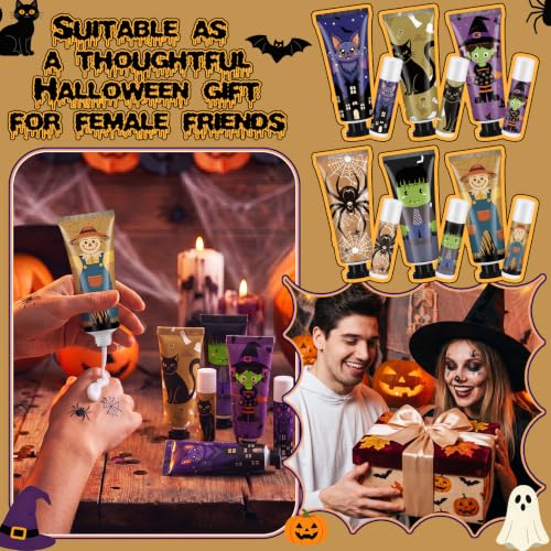 Dansib 24-Pack Halloween Hand Cream & Lip Balm Gift Set for Women - Fun Seasonal Scents