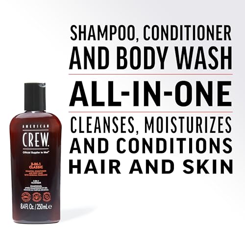American Crew 3-in-1 Shampoo Conditioner Body Wash, 33.8 oz