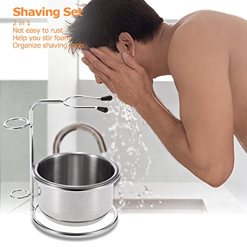 Anself 2 in 1 Shaving Bowl, Men's Shaving Set, Shaving Cup + Men's Shaving Blade Holder, Soap, Bowl, Shaving Holder ¡¦
